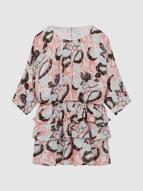 Kayla Printed Ruffle Dress