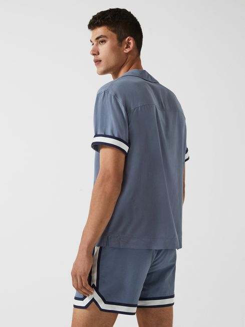 Valbonne - Che Contrast Cuff Cuban Collar Shirt