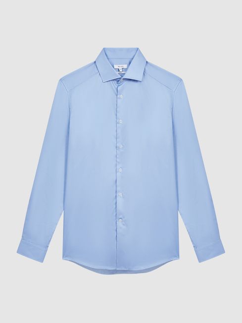 Remote Cotton Satin Slim Fit Shirt