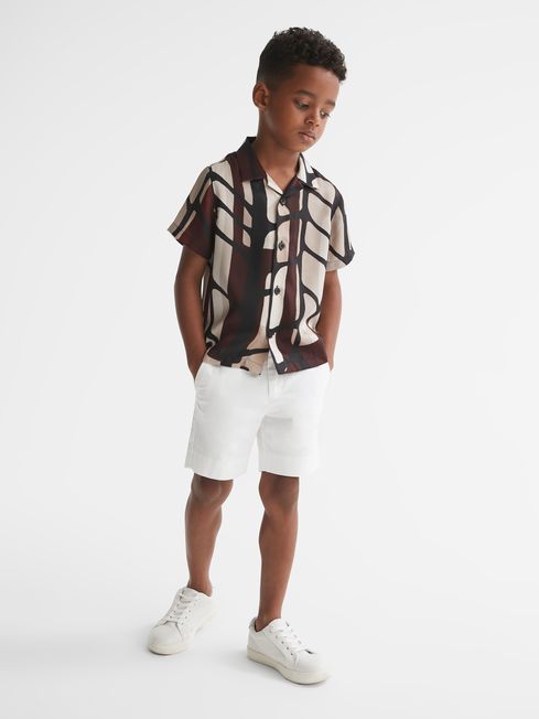 Rico Abstract Print Cuban Collar Shirt