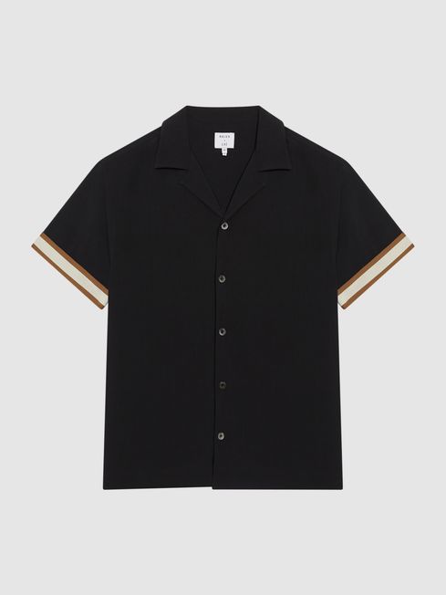 Valbonne - Che Contrast Cuff Cuban Collar Shirt