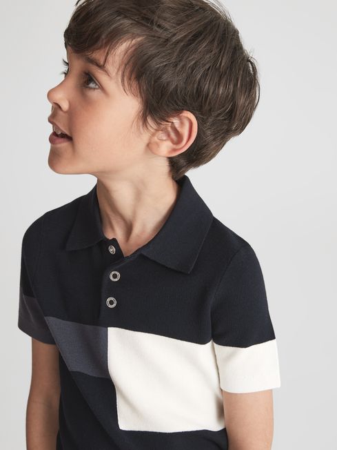Primo Press Stud Colourblock Polo T-Shirt