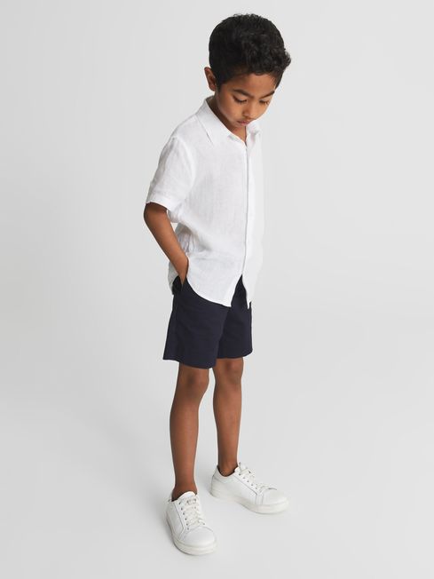 Holiday Junior Short Sleeve Linen Shirt