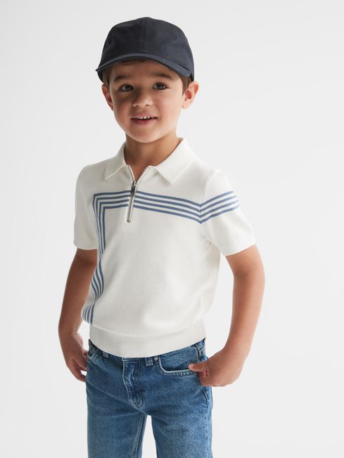 Sergant Half Zip Stripe Detail Polo T-Shirt