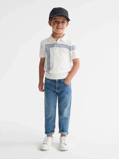 Sergant Half Zip Stripe Detail Polo T-Shirt