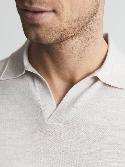Duchie Merino Wool Open Collar Polo Shirt