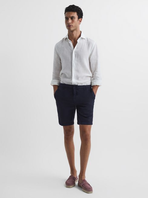 Ezra Cotton-Linen Blend Shorts