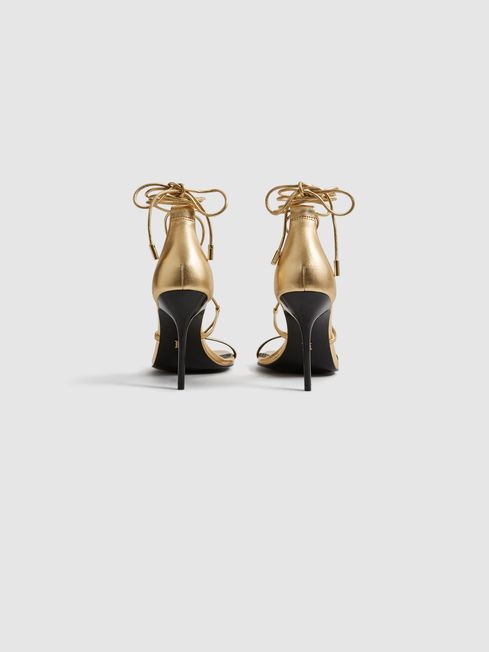 Kali High Leather Strappy Wrap Sandals