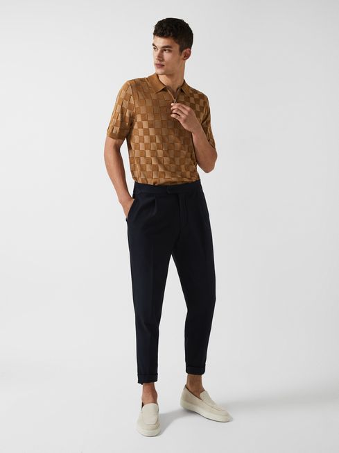 Bali - Che Basket Weave Half Zip Polo T-Shirt