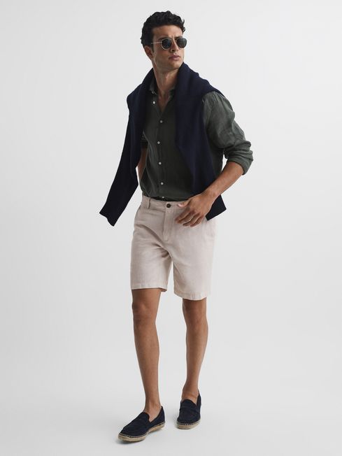 Ezra Cotton-Linen Blend Shorts