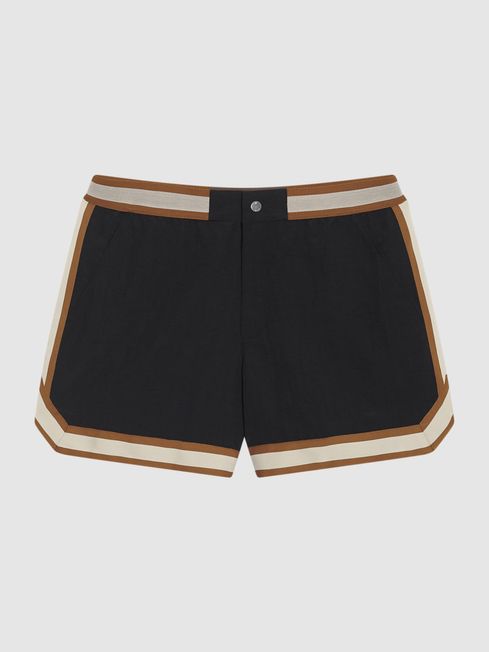 Baller - Che Contrast Stripe Elasticated Waist Swim Shorts
