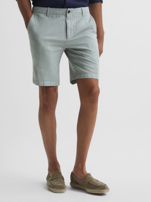 Ezra Cotton-Linen Blend Shorts