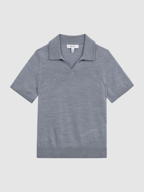 Duchie Merino Wool Open Collar Polo Shirt