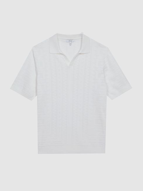 Flow Open Collar Stitch Interest Polo