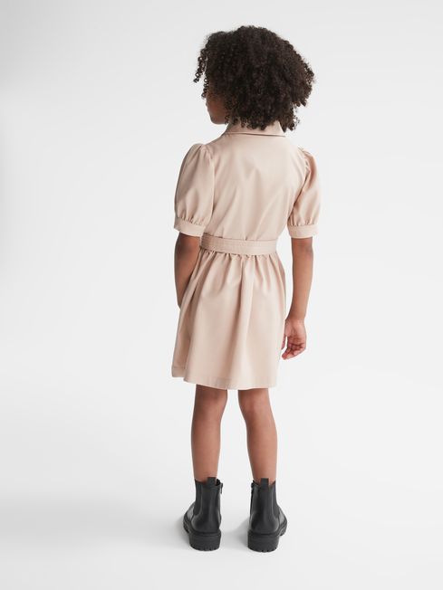 Naomi Puff Sleeve Belted Dress