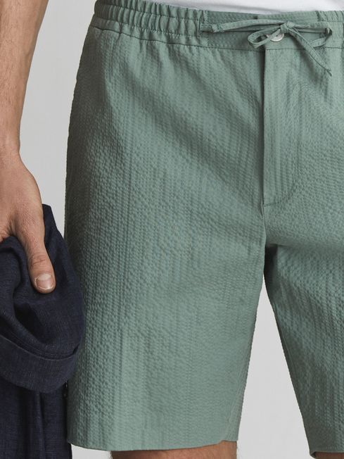 Billie Drawstring Seersucker Short