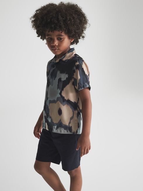 Fangio Floral Print Cuban Collar Shirt