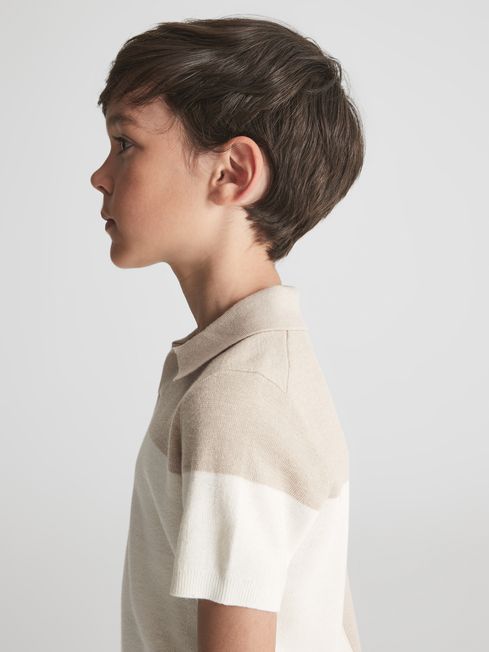 Tondo Open Collar Colourblock Polo T-Shirt