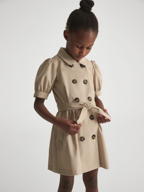 Naomi Puff Sleeve Belted Dress