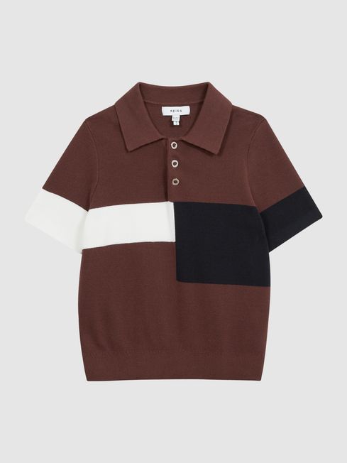 Primo Press Stud Colourblock Polo T-Shirt