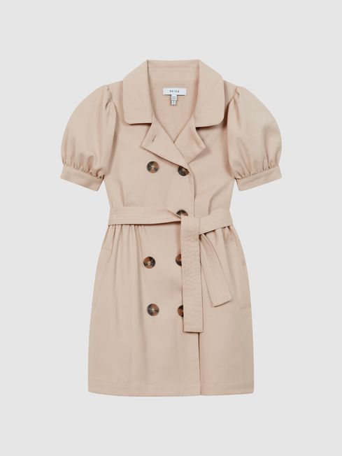 Naomi Puff Sleeve Belted Dress