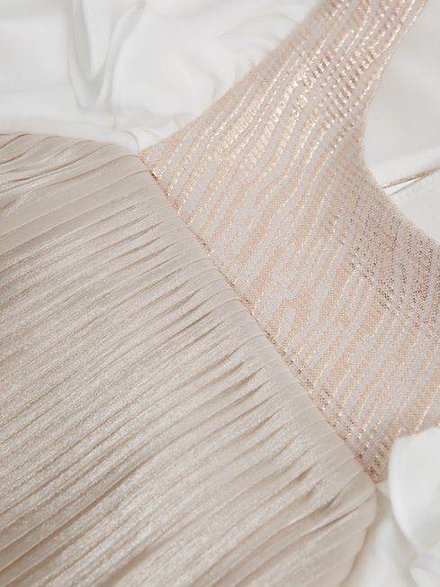 Ariella Metallic Pleated Dress