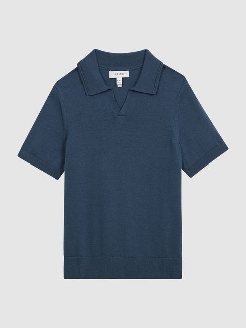 Duchie Merino Wool Open Collar Polo Shirt