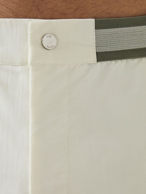 Baller - Che Contrast Stripe Elasticated Waist Swim Shorts