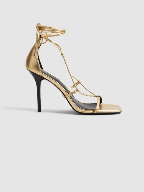 Kali High Leather Strappy Wrap Sandals