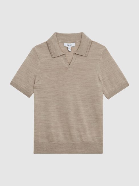 Duchie Merino Wool Open Collar Polo Shirt