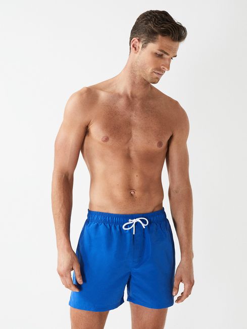 Wave Plain Drawstring Swim Shorts