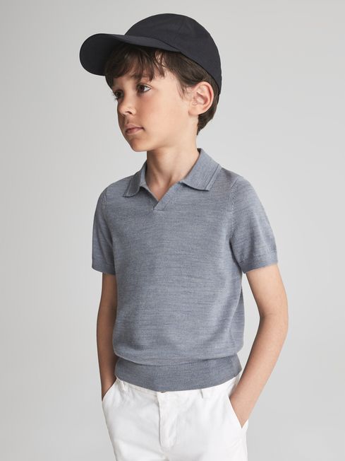 Duchie Merino Wool Open Collar Polo Shirt