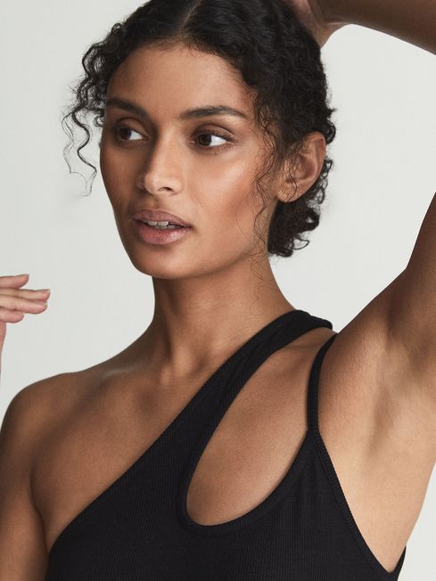 Amber One Shoulder Cut-Out Jersey Top