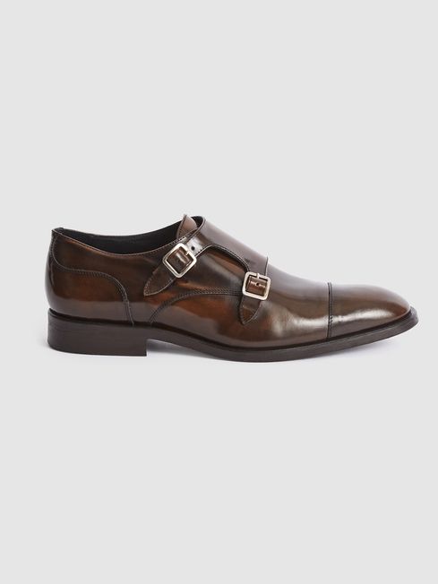 Rivington High Shine Leather Monk Strap Shoes