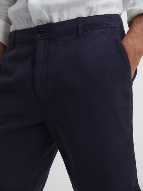 Ezra Cotton-Linen Blend Shorts