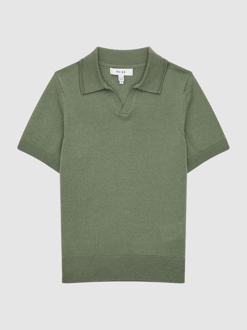 Duchie Merino Wool Open Collar Polo Shirt