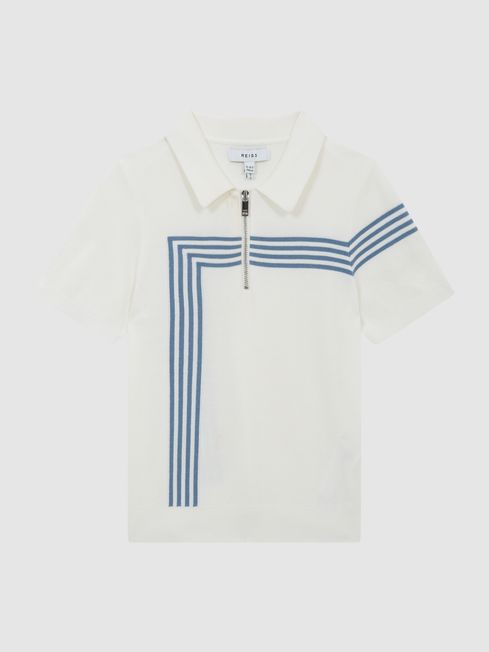 Sergant Half Zip Stripe Detail Polo T-Shirt