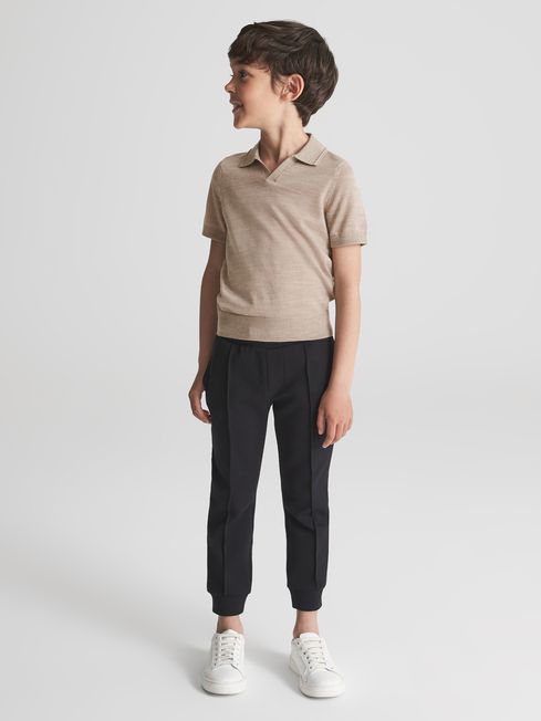 Duchie Merino Wool Open Collar Polo Shirt