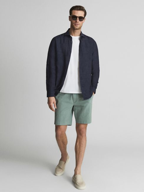 Billie Drawstring Seersucker Short