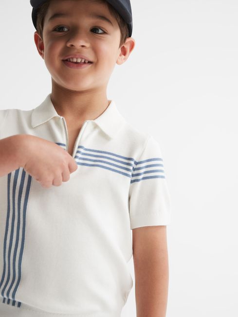 Sergant Half Zip Stripe Detail Polo T-Shirt