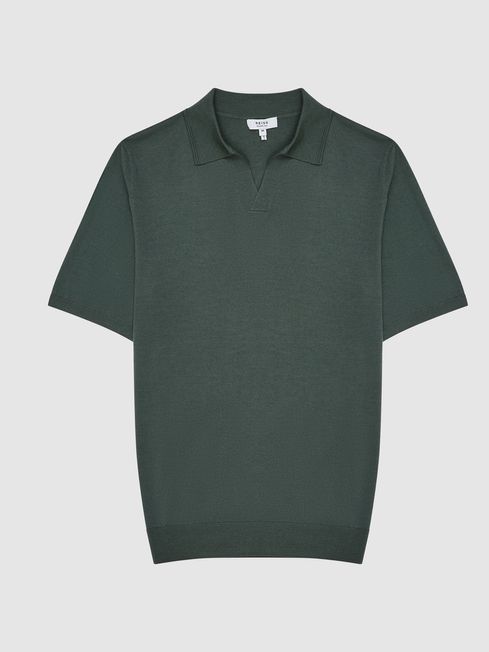 Duchie Merino Wool Open Collar Polo Shirt