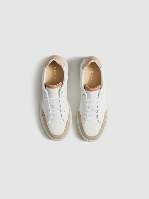 Ashley Leather Contrast Sole Trainers