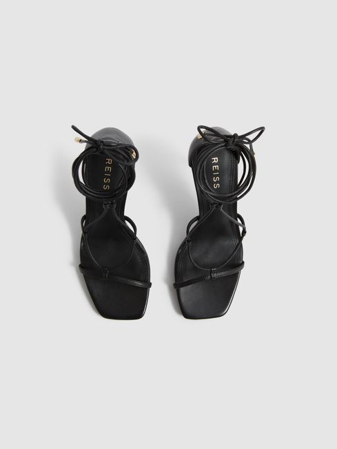 Kali High Leather Strappy Wrap Sandals
