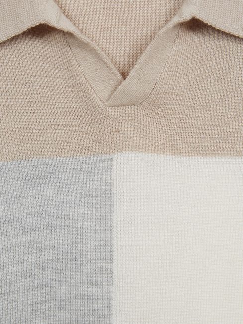 Tondo Open Collar Colourblock Polo T-Shirt