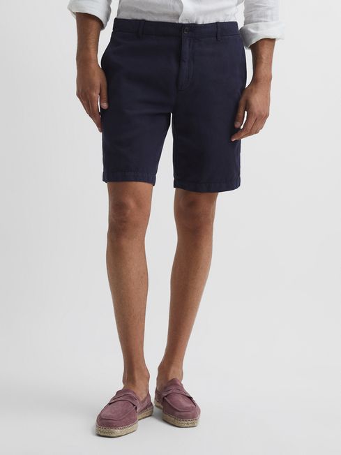 Ezra Cotton-Linen Blend Shorts