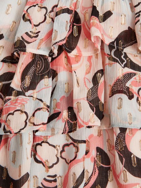 Kayla Printed Ruffle Dress