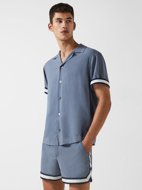 Valbonne - Che Contrast Cuff Cuban Collar Shirt