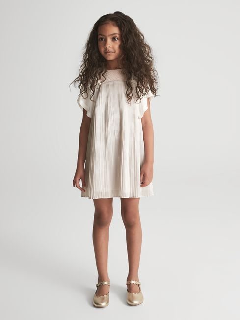 Ariella Metallic Pleated Dress