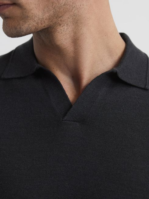 Duchie Merino Wool Open Collar Polo Shirt