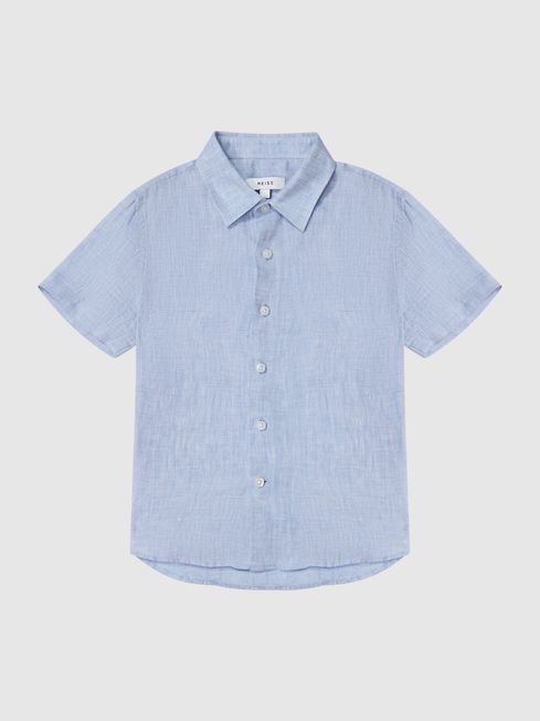 Holiday Junior Short Sleeve Linen Shirt
